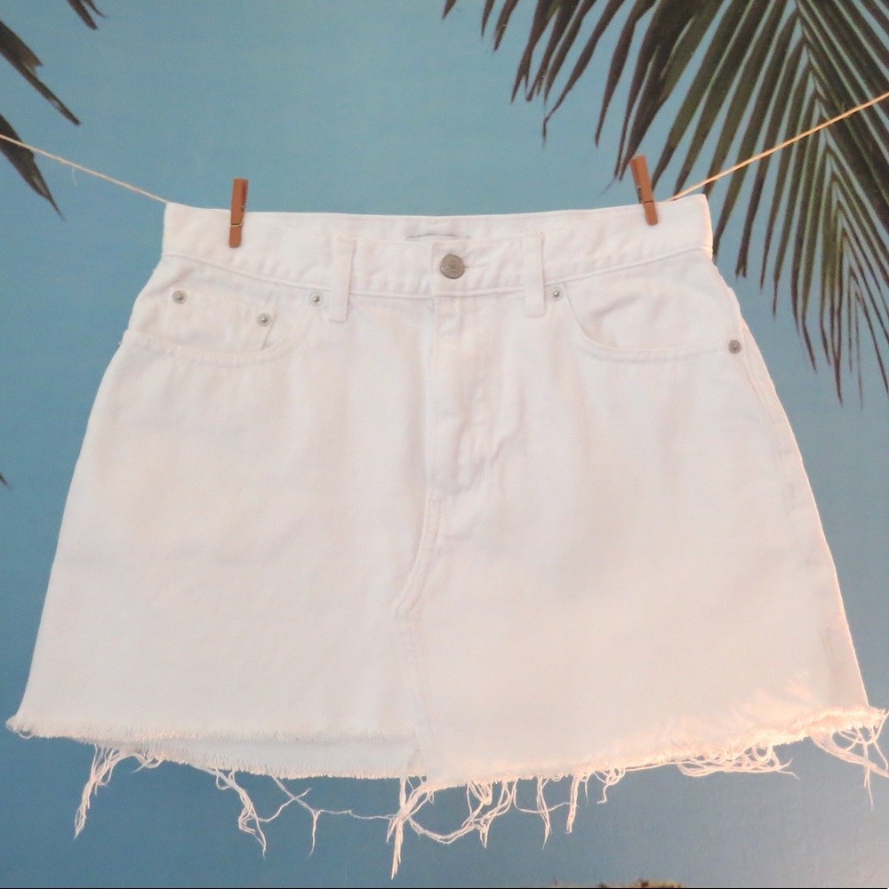 Tna White Denim Mini Skirt